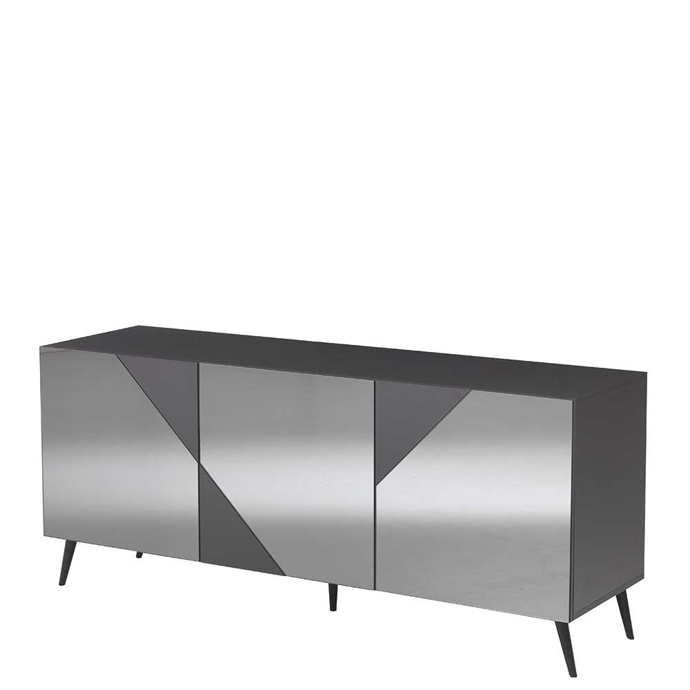 Modernes Design Sideboard Tsinati in Grau - Front glasbeschichtet