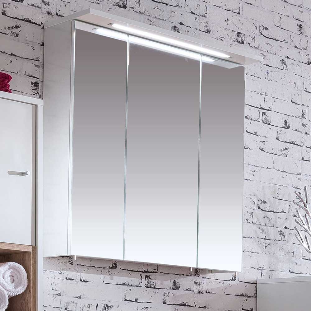 Badezimmerspiegelschrank Teressa mit LED Beleuchtung und Steckdose