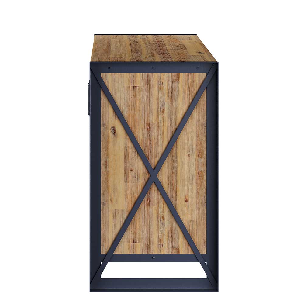 Factory Sideboard Japanna aus Akazie Massivholz und Metall 150 cm breit