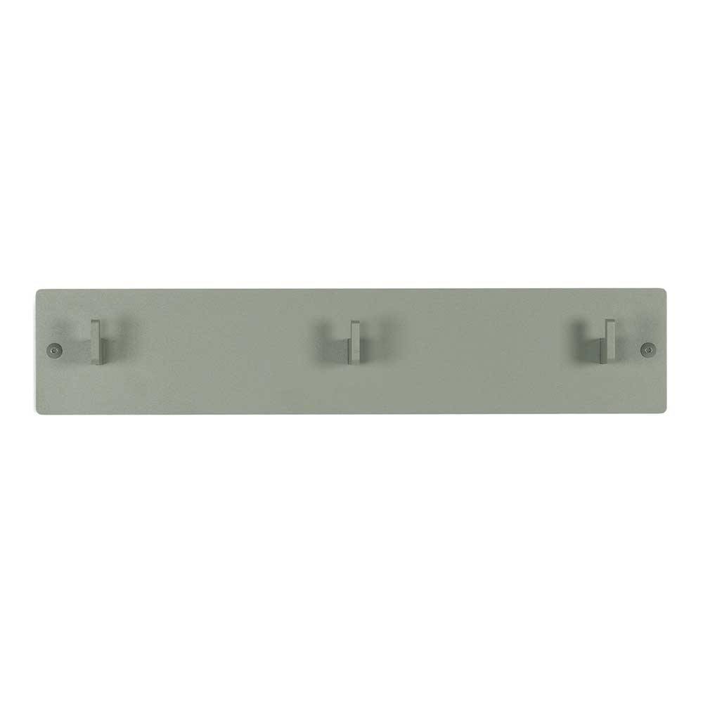 Graugrüne Garderobenhakenleiste Liano 50 cm breit aus pulverbeschichtetem Metall