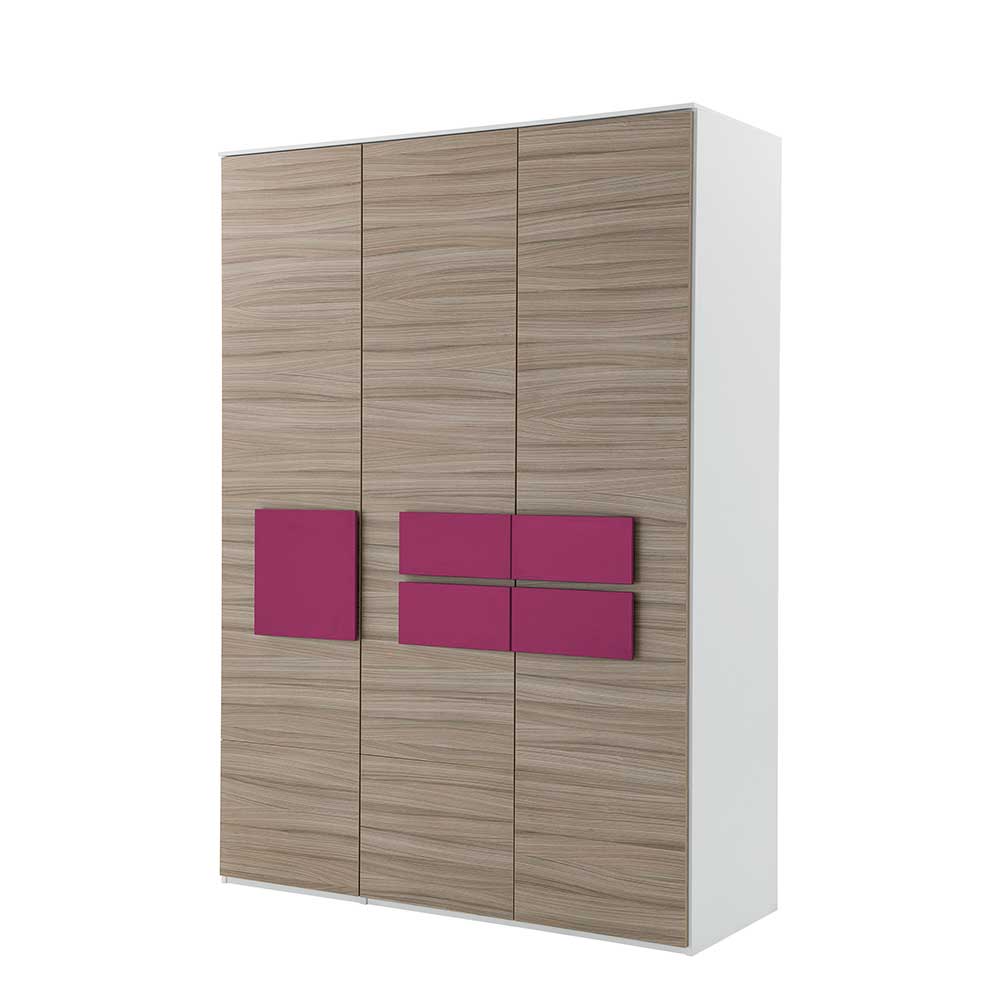 Kleiderschrank Vadrus in Holz Pink 150 cm breit