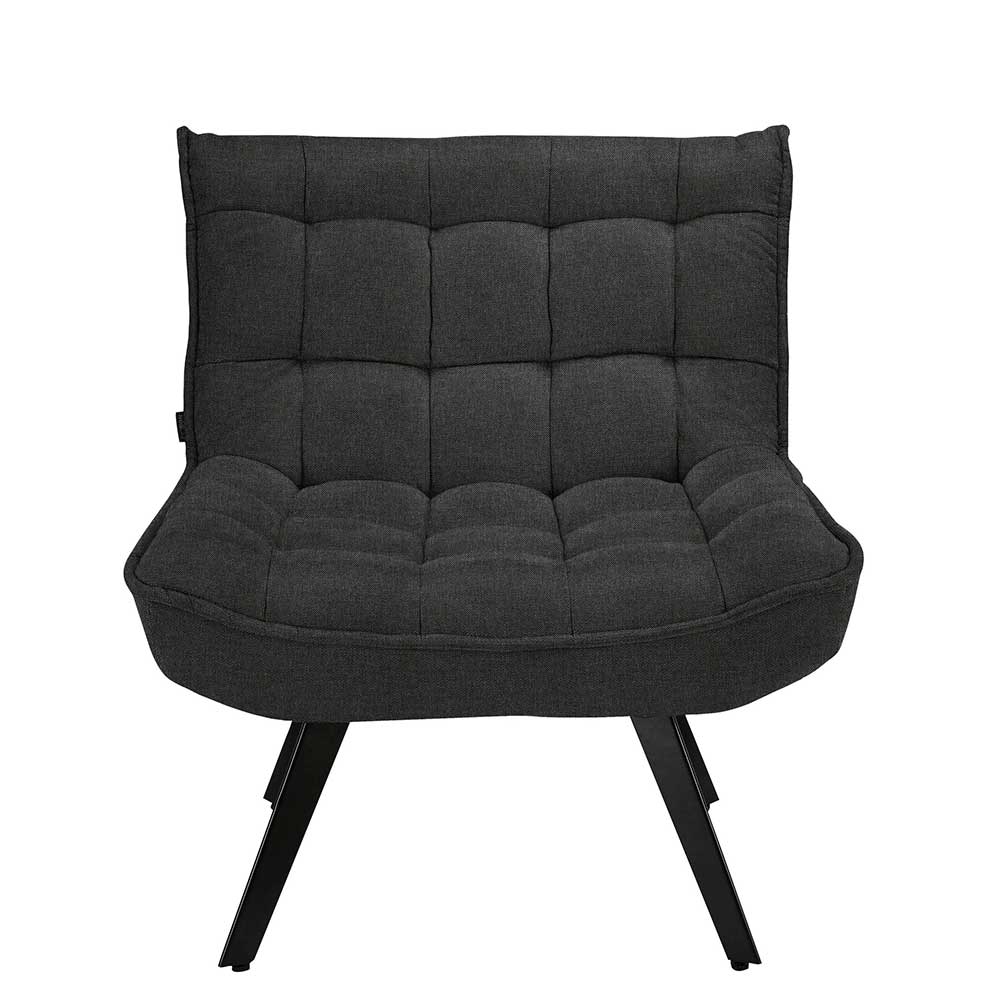 Lounge Sessel mit Hocker Nerella in Anthrazit 45 cm Sitzhöhe (zweiteilig)