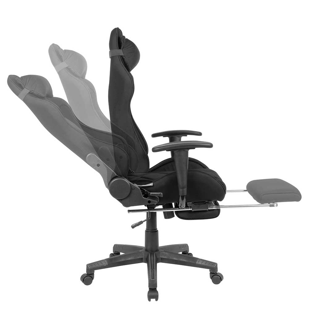 PC Schreibtischstuhl Vigginella in Schwarz Webstoff mit Sitztiefenverstellung