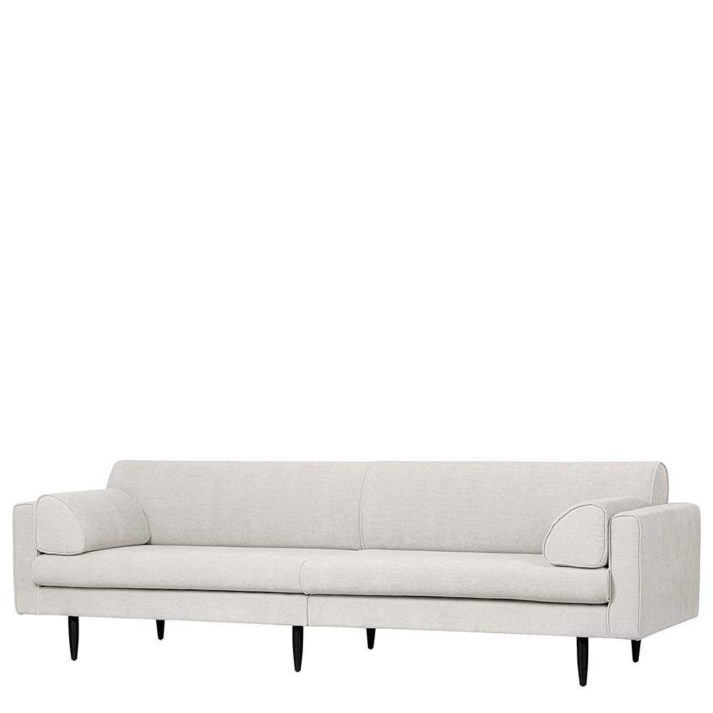 Dreisitzer Couch Gravitoa in Offwhite und Schwarz mit Fußgestell aus Metall