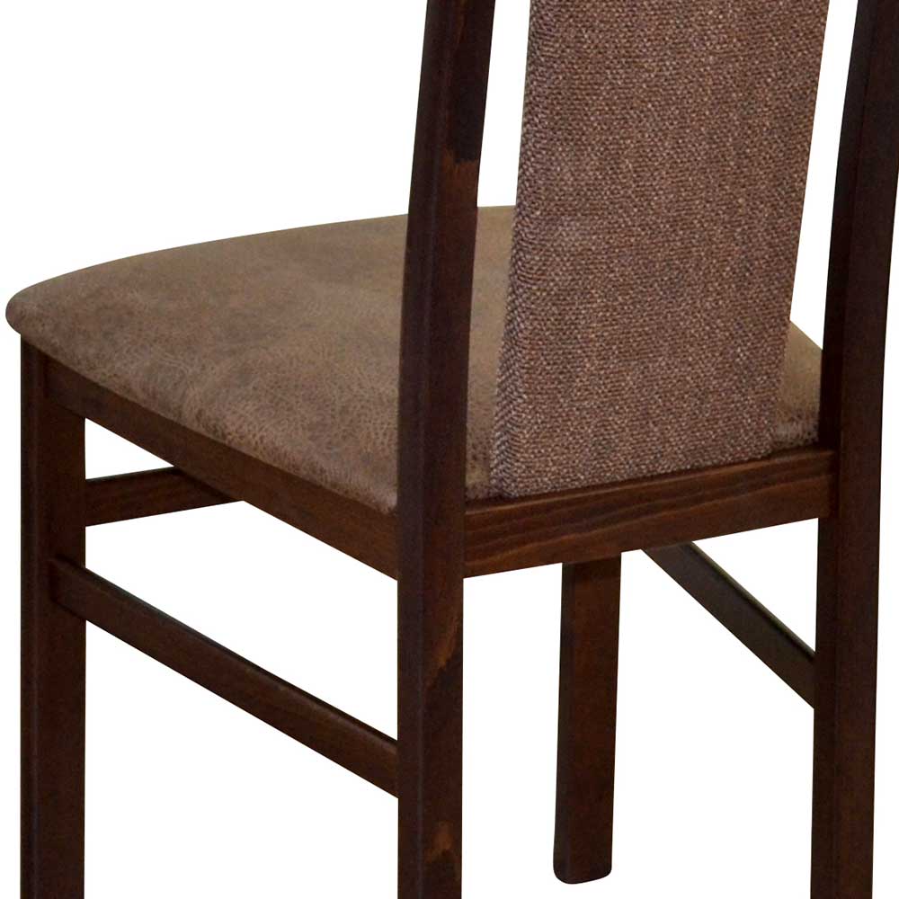Klassische Stühle Sevilaca in Nussbaumfarben und Braun (2er Set)