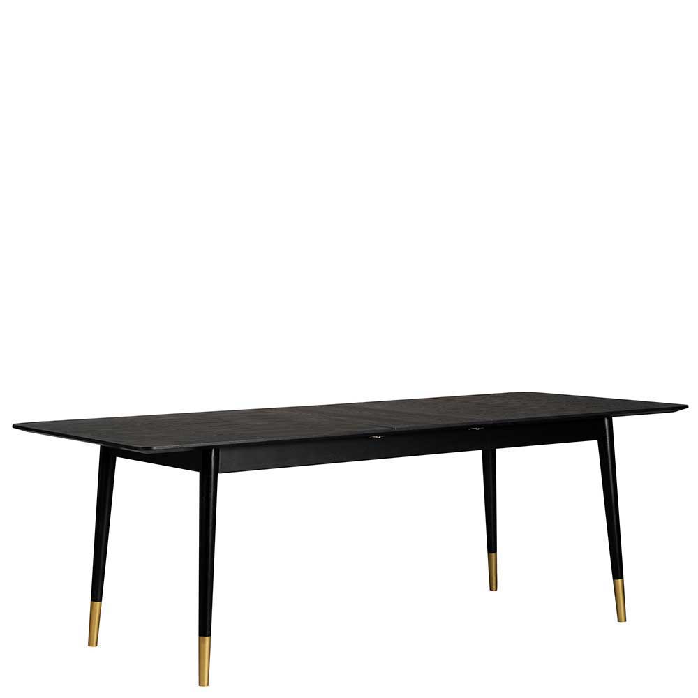 Esszimmerkombination Genjes in Schwarz mit ausziehbarem Tisch (siebenteilig)