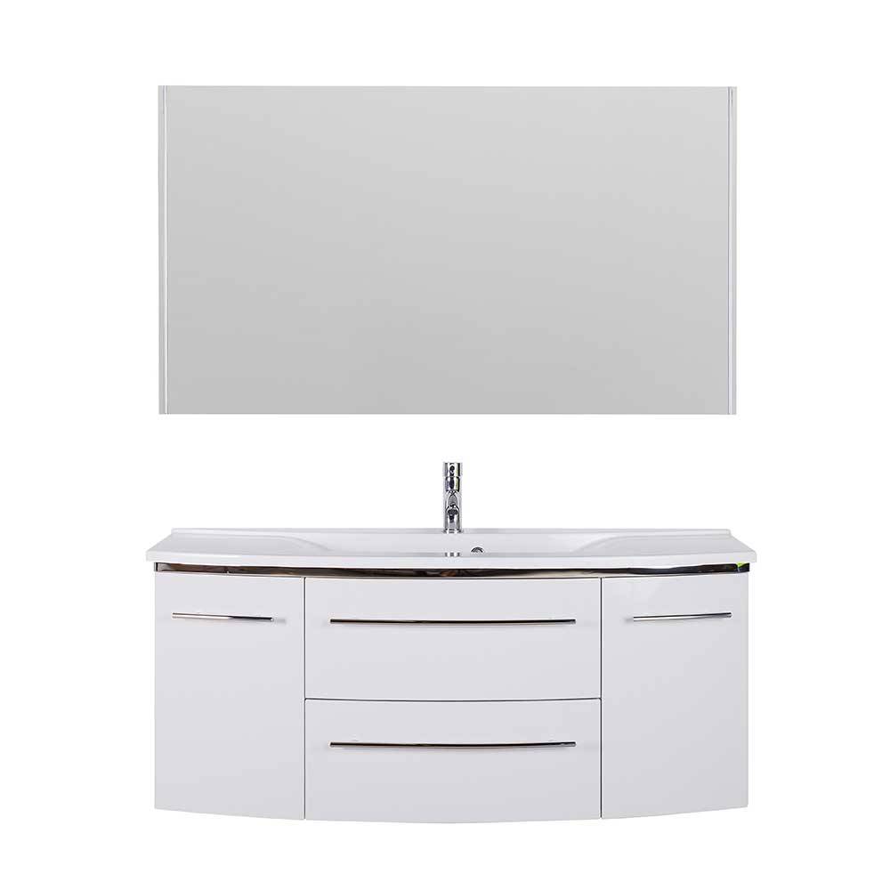 Waschplatz mit Spiegel Oksena in Weiß Made in Germany (zweiteilig)