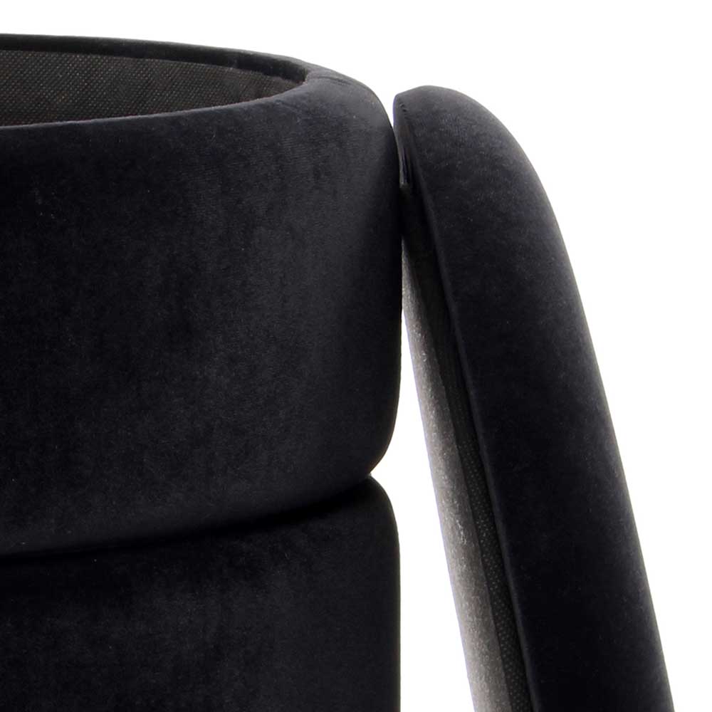 Sitzhocker Ansar in Schwarz und Silberfarben mit Truhe