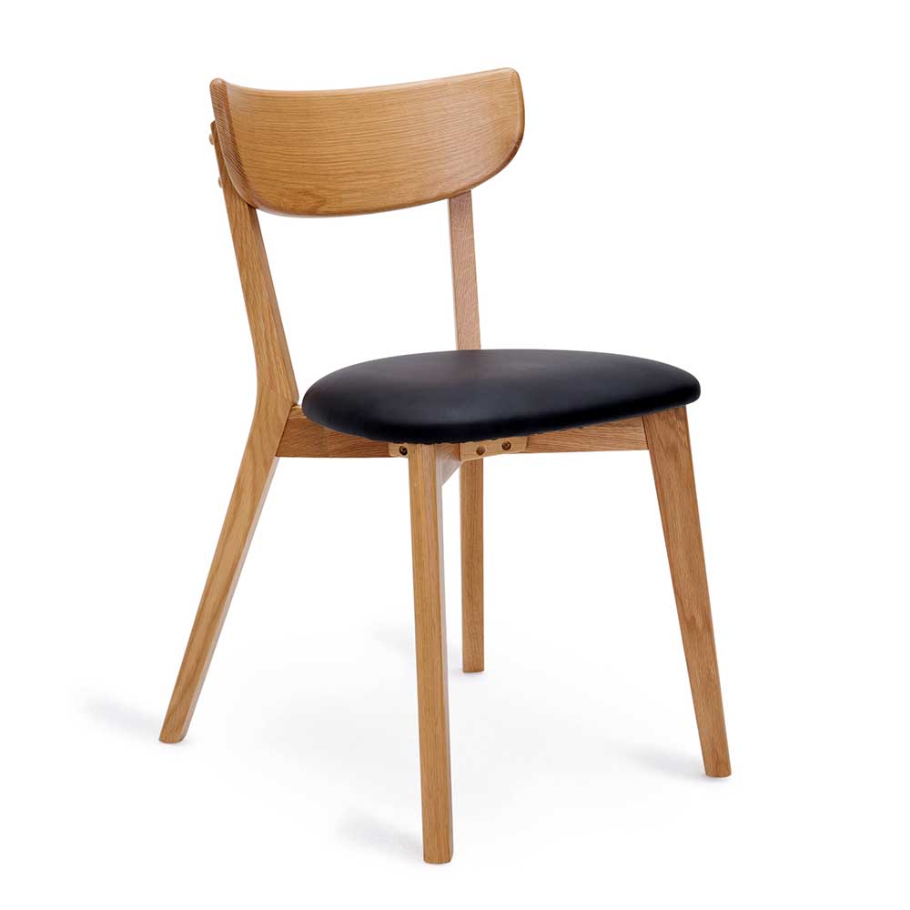 Massivholz Stühle Adriatano aus Eiche lackiert mit 45 cm Sitzhöhe (2er Set)