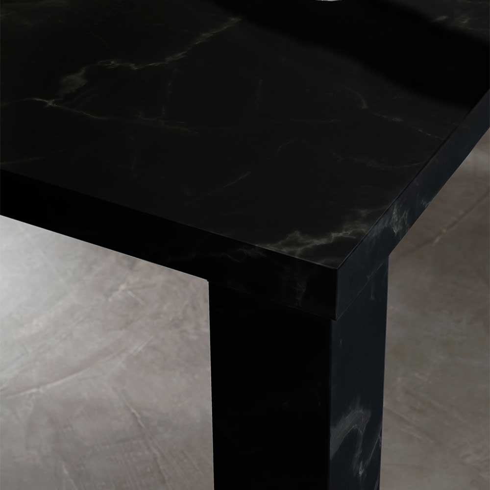 Esszimmer Tisch Tiller in Schwarz Hellgrau Marmor Optik