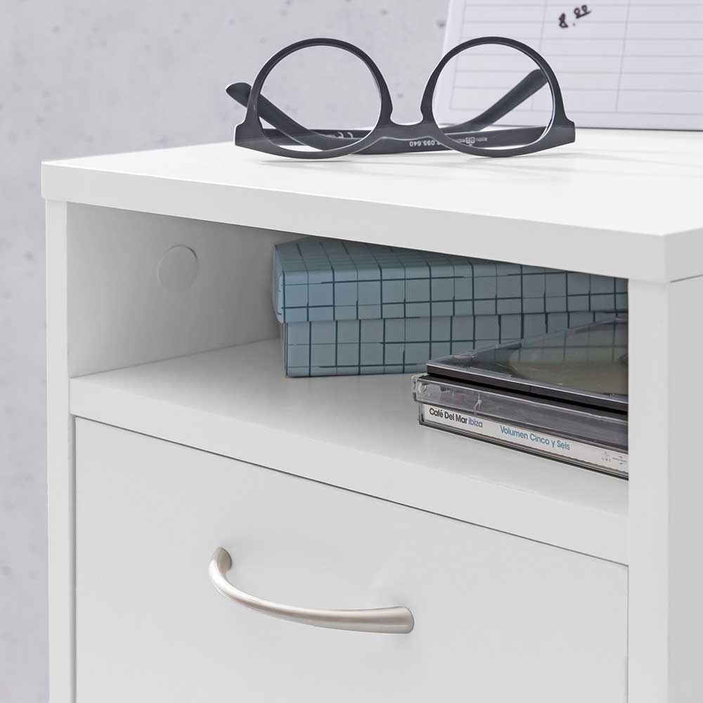Schreibtischrollcontainer Salverna 63 cm hoch mit einer Schublade und Tür