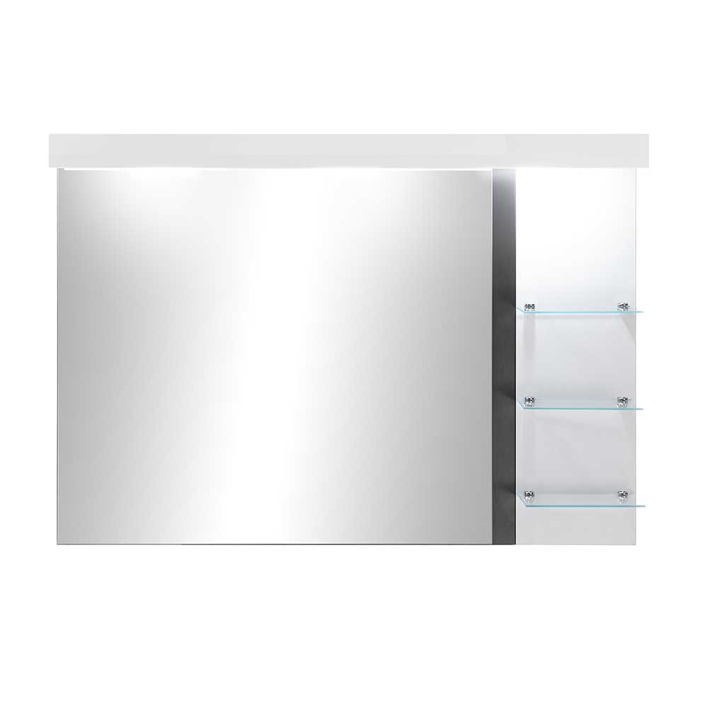 Badezimmerspiegel Fricossa mit LED Beleuchtung und 3 Glasablagen