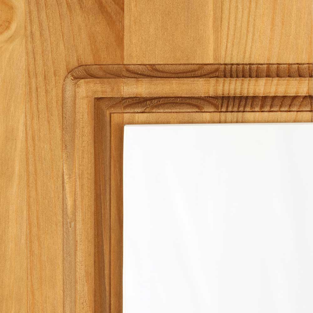 Massivholz Schlafzimmerschrank Slavira - Kiefer gebeizt und geölt mit Spiegeltüren
