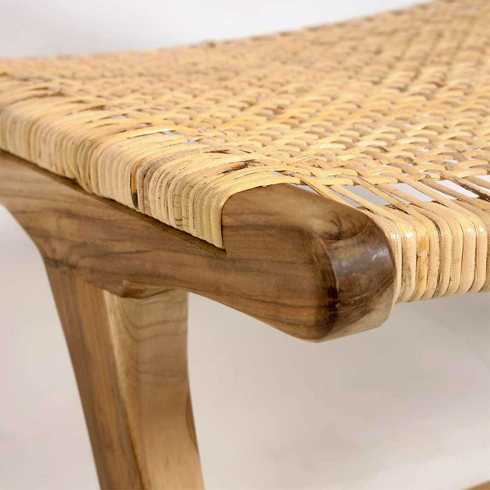 Loft Sessel Ikba aus Teak Massivholz und Rattan