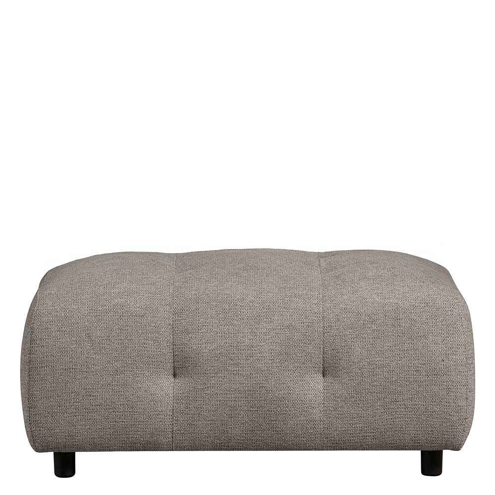 Quadratischer Couchhocker Aberdeen in Graugrün aus Chenillegewebe
