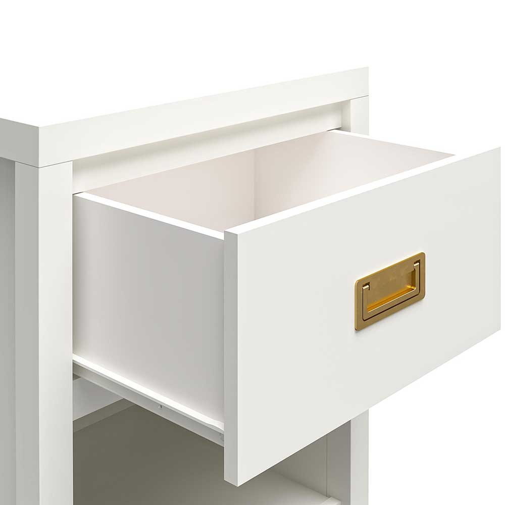 Weiße Nachtkonsole Lou in modernem Design mit einer Schublade