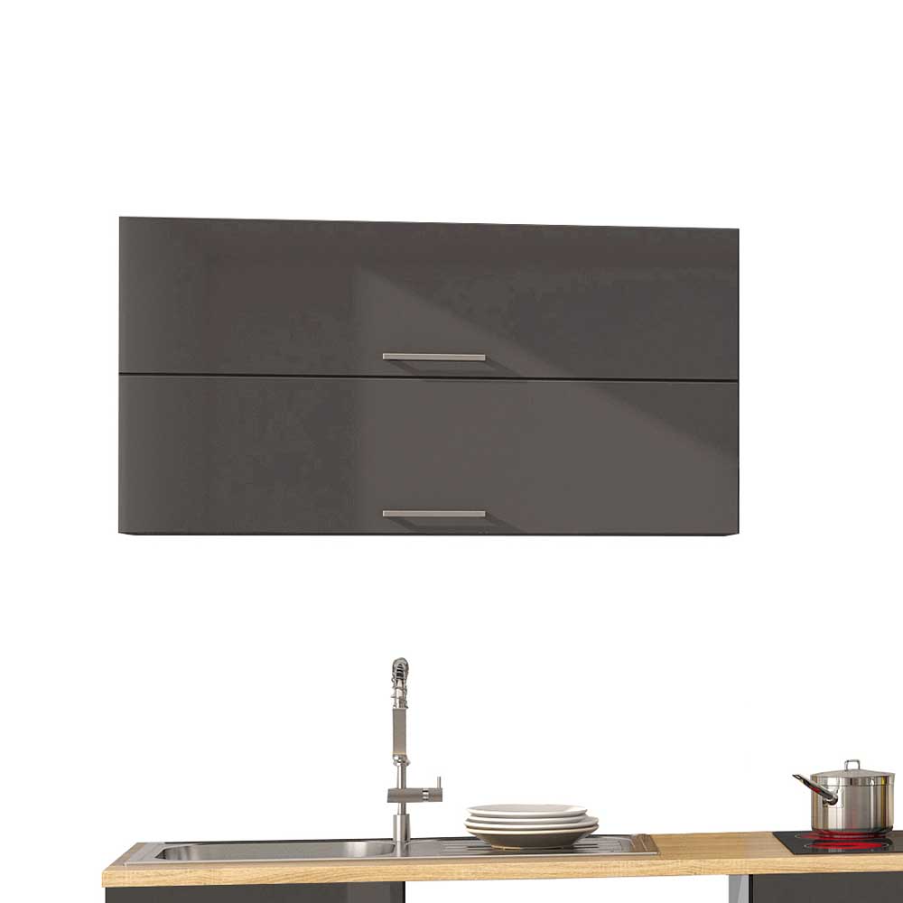 Küchenmöbel Kombination Fermona in Grau 360 cm breit (achtteilig)