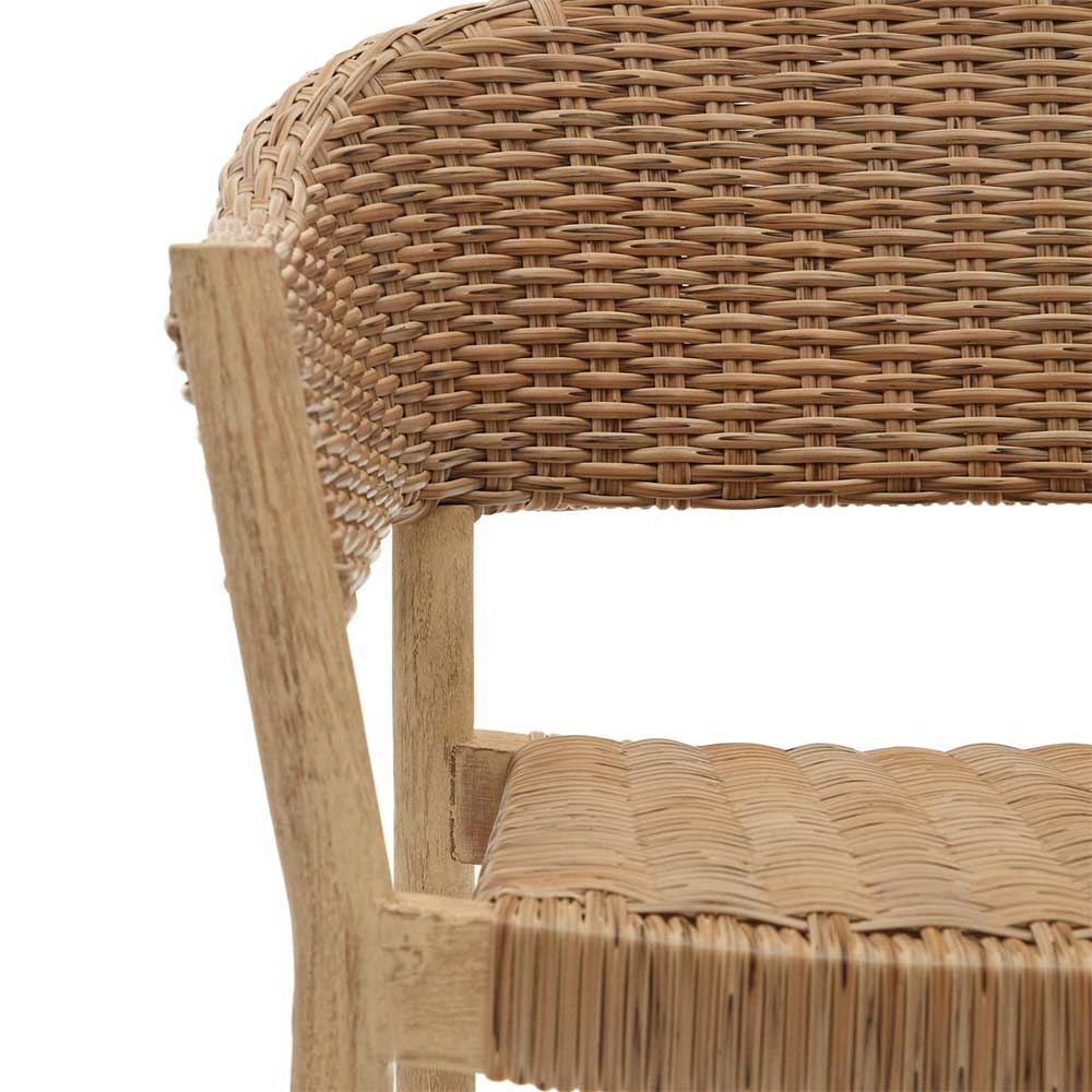 Geflecht Stühle Abitia aus Eukalyptusholz und Kunstrattan (4er Set)