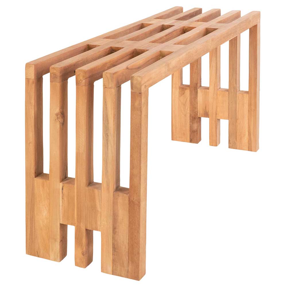 Holzbank Iron aus Teak Massivholz im Skandi Design