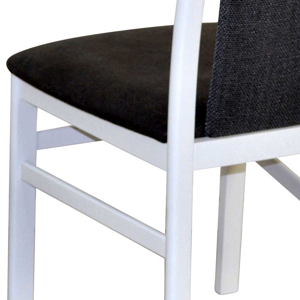 2 Stühle Gesa in Weiß & Anthrazit und modernem Design (2er Set)