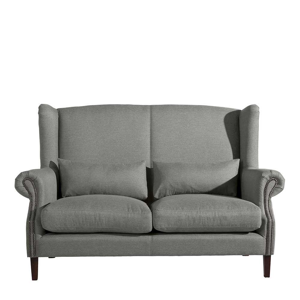 Wohnzimmer Couch hellgrau Narissa 175 cm breit im Vintage Look