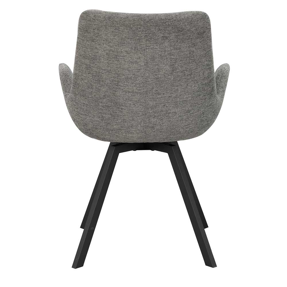 Esstisch Stühle Airo im Skandi Design aus Webstoff und Metall (2er Set)