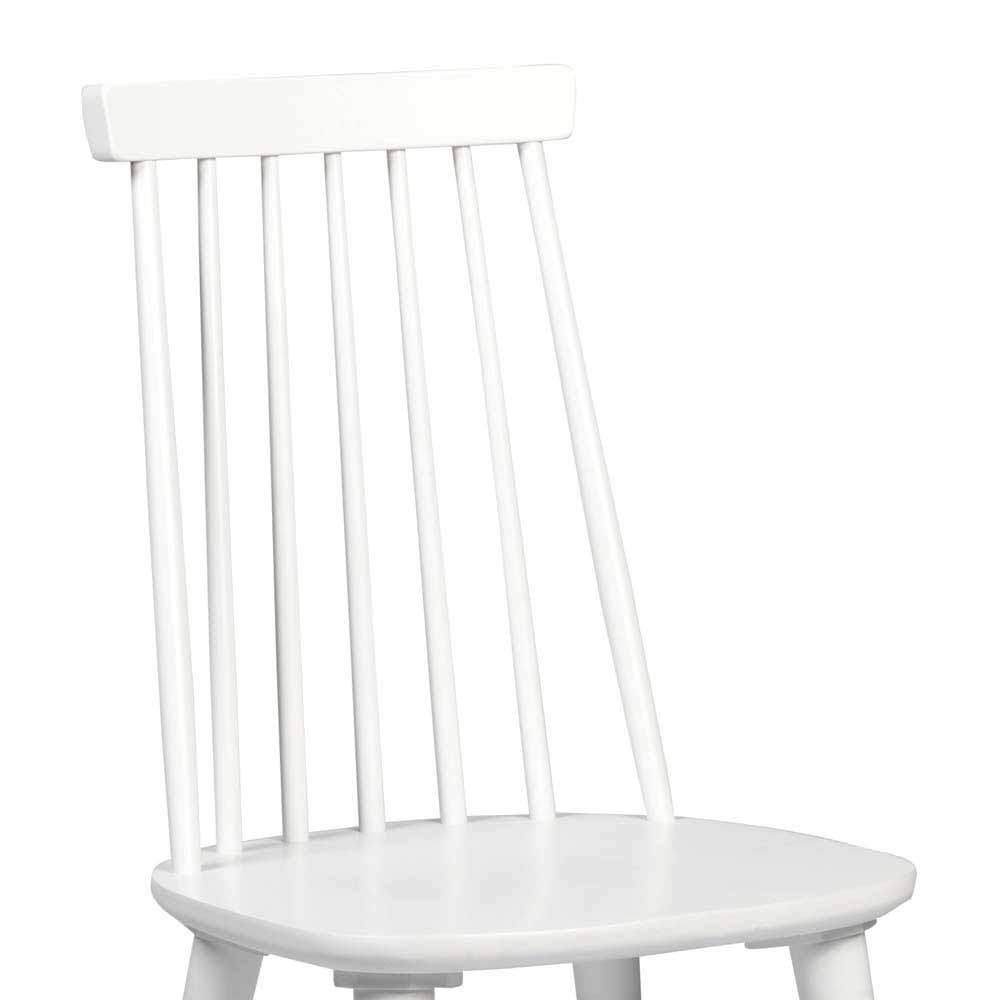 Stuhl Set Borgas in Weiß Holz massiv verstrebt (4er Set)