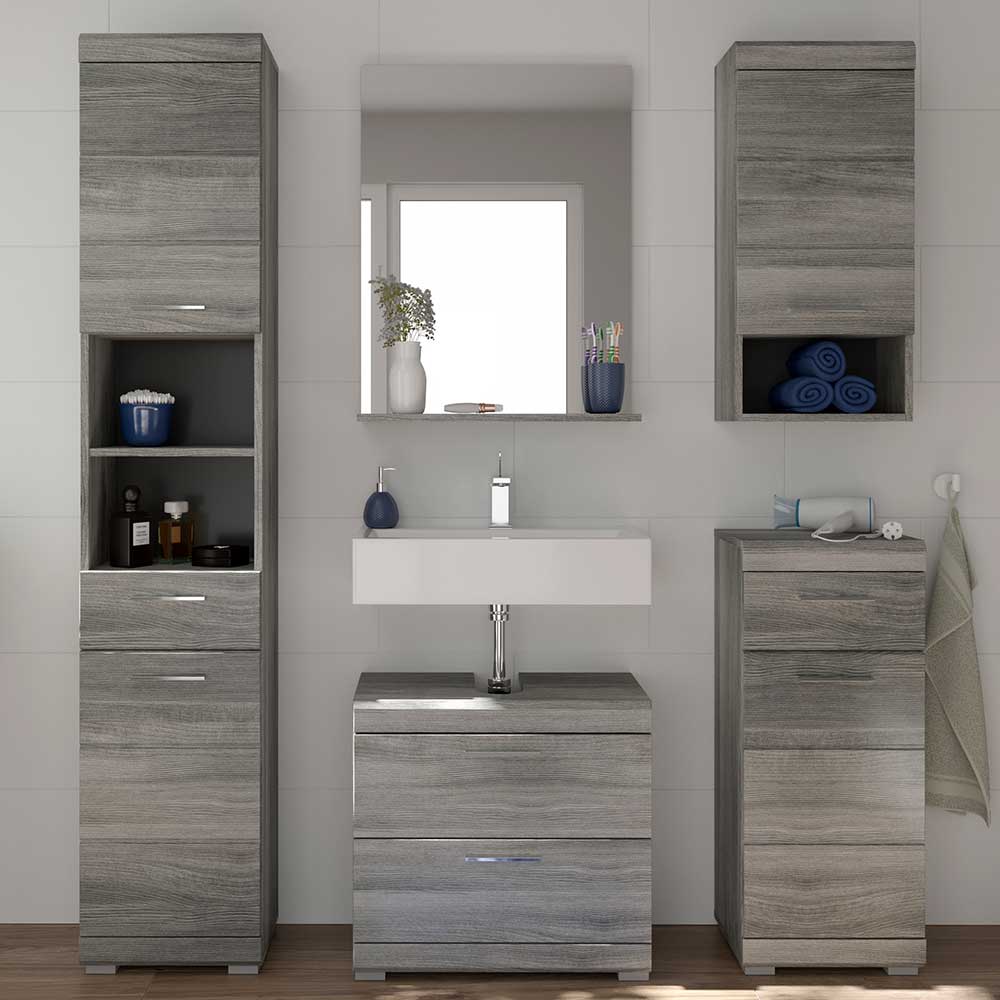 Badezimmermöbel-Set Lucianna in modernem Design 191 cm hoch (fünfteilig)