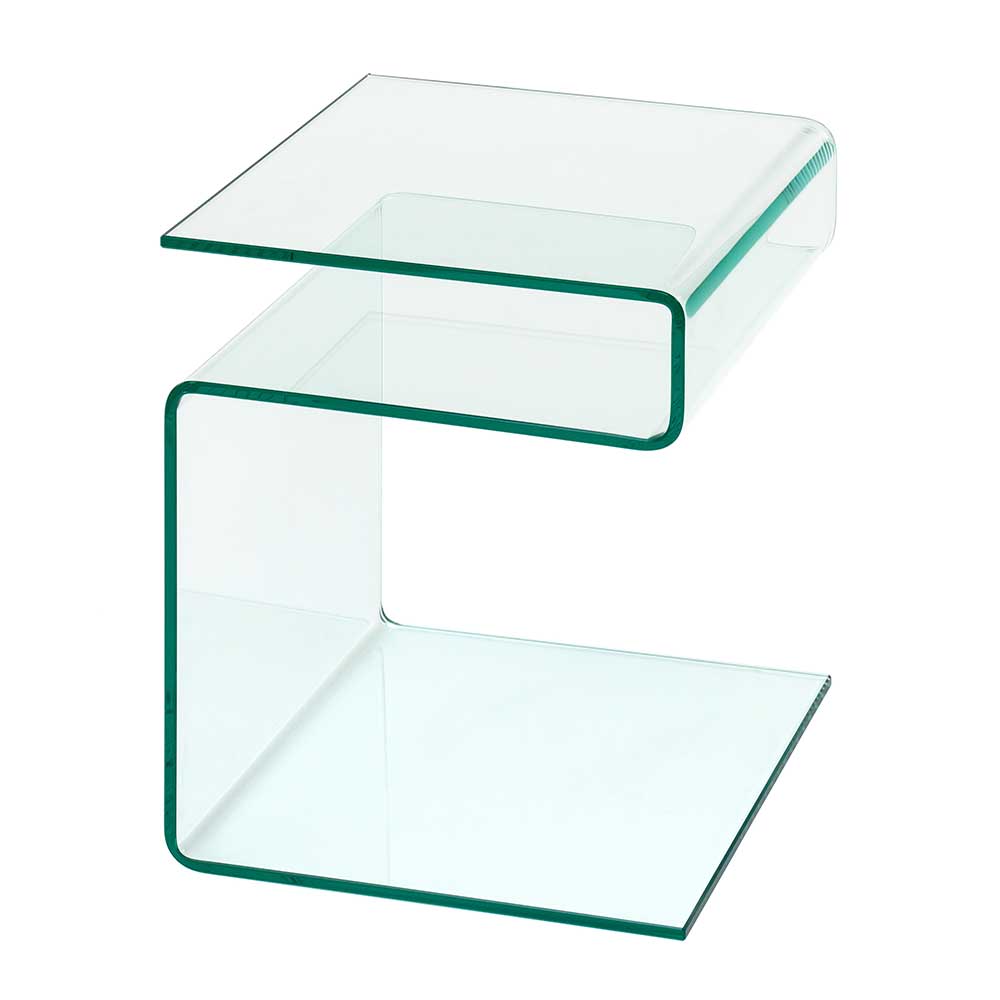 Transparenter Glas Tisch Jendrics in modernem Design 42x48x38 cm