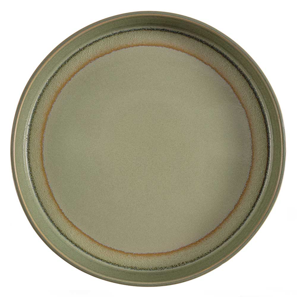 Keramik Schale oder Tablett Dynamic in Graugrün 40 cm Durchmesser (2er Set)