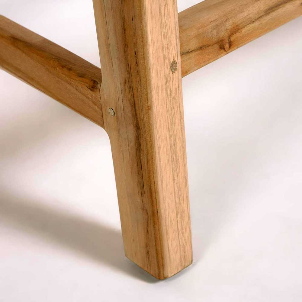 Esstisch Holzbank Wittgenstein im Skandi Design mit Rattan Sitzfläche