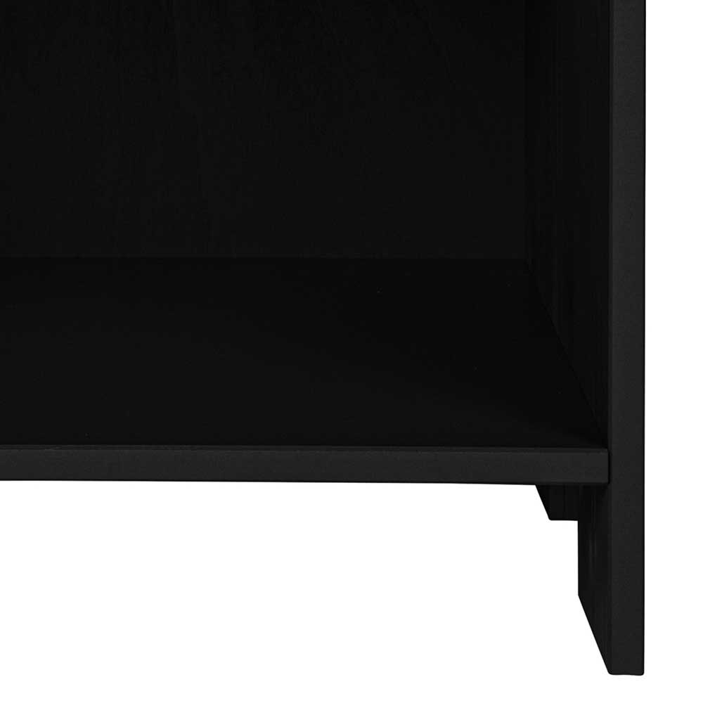 Schwarze Nachtkonsole Jiantra aus Kiefer Massivholz im Skandi Design