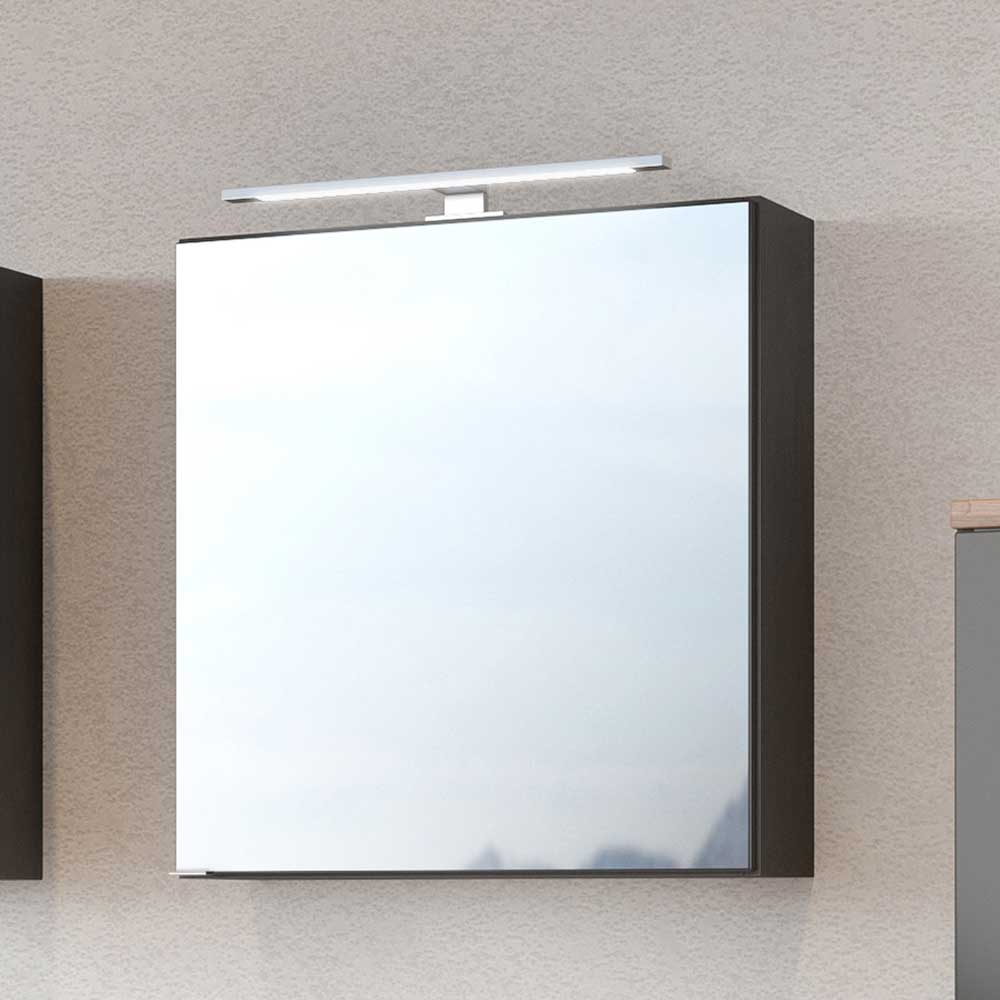 1 türiger Spiegelschrank Hayos in dunkel Grau 60 cm breit