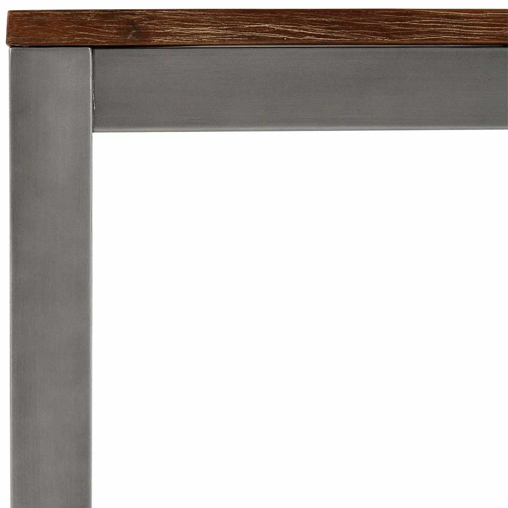 Esszimmertisch Grovan aus Akazie Massivholz und Metall in Grau modern