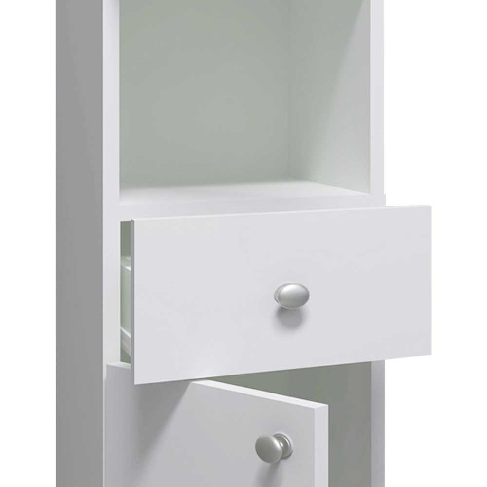 Weißer Badezimmer Schrank Osmin 185 cm hoch mit einer Schublade