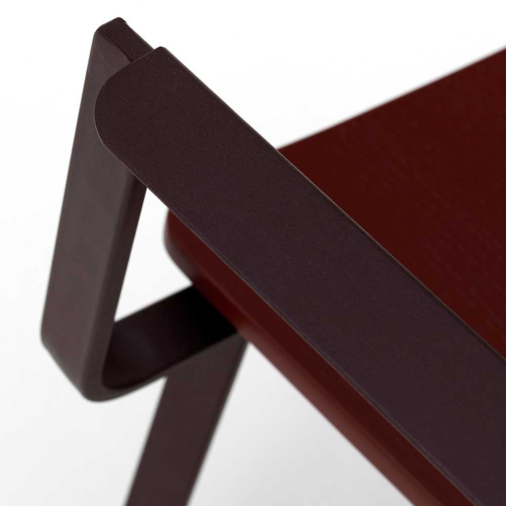 Design Armlehnenstühle Asotalia in Violett aus Schichtholz und Metall (4er Set)