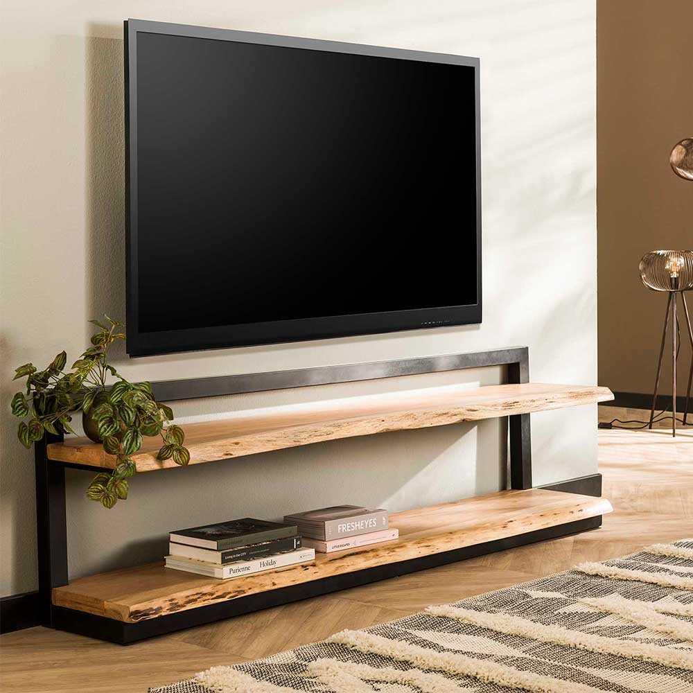 Fernsehboard Elhera im Industrie und Loft Stil mit natürlicher Baumkante