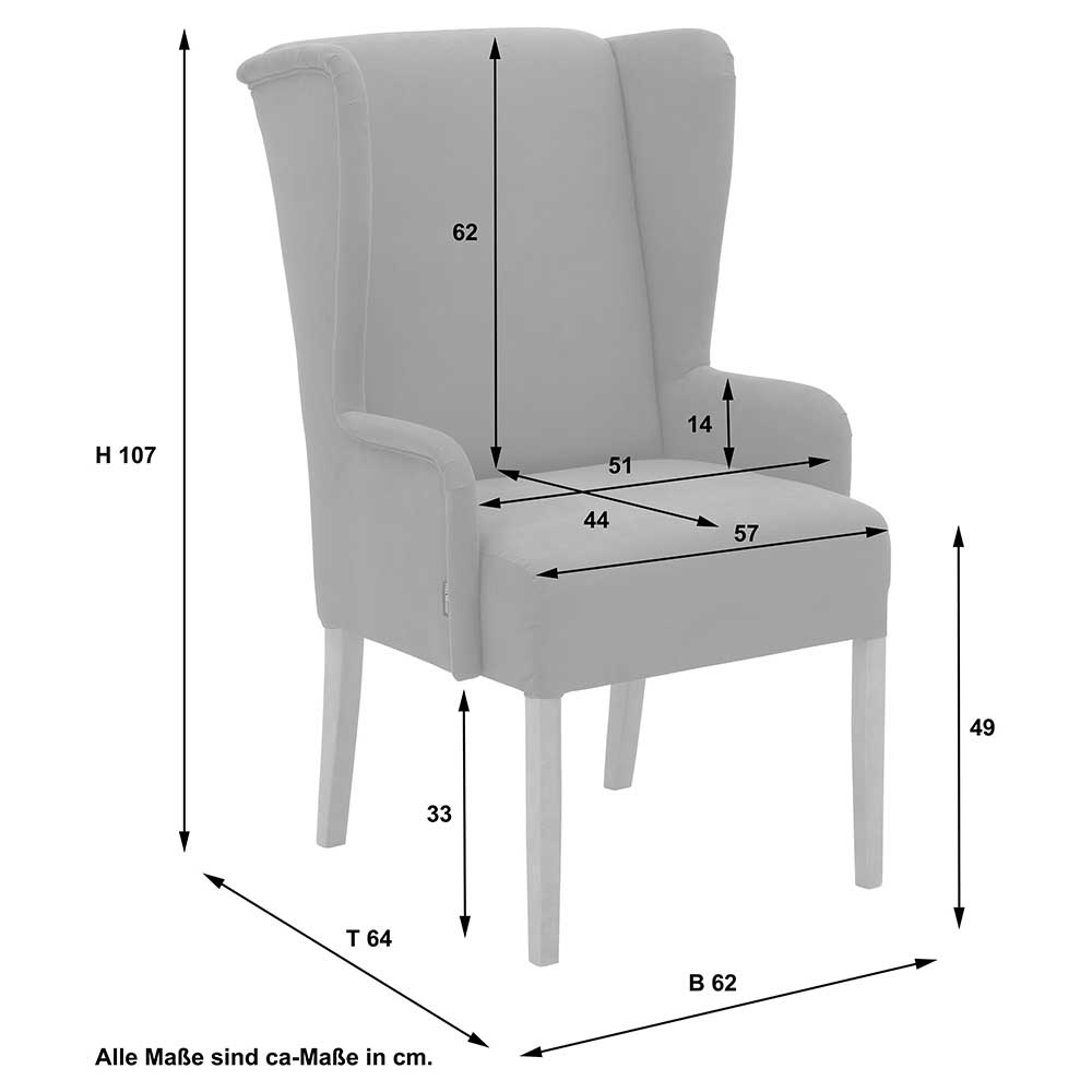 Moderner Esstisch Sessel Waioma in Dunkelblau und Erlefarben