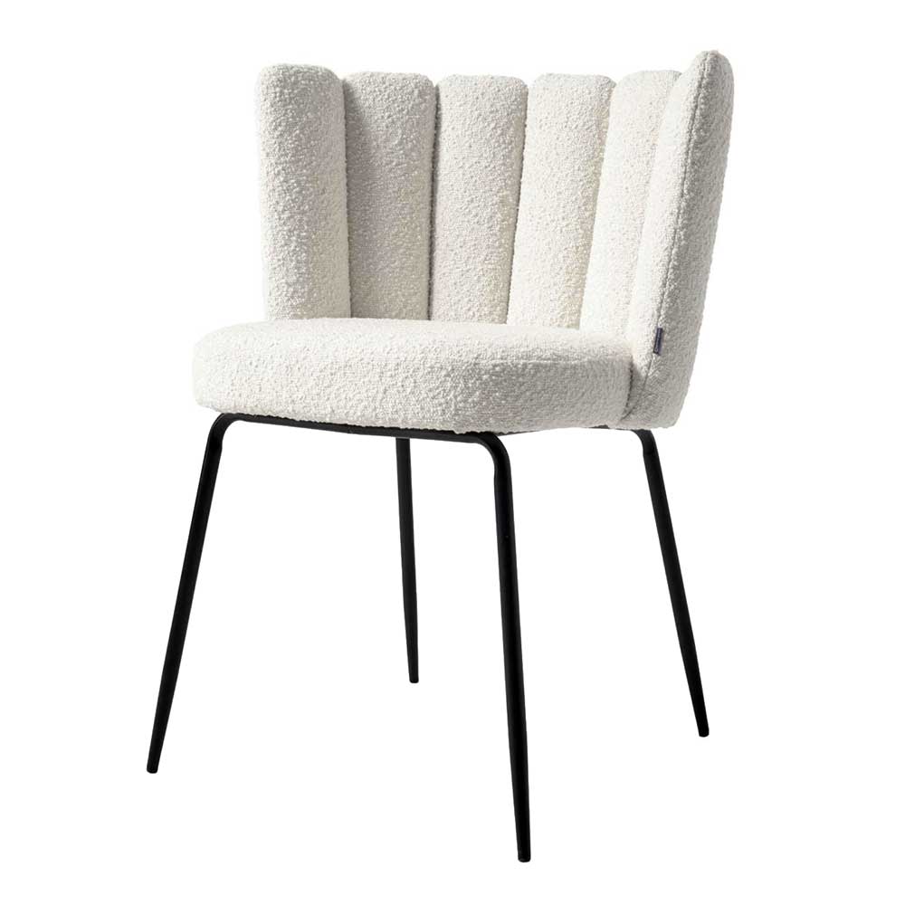 Esstisch Stühle Dosmarin in modernem Design Weiß & Schwarz (2er Set)