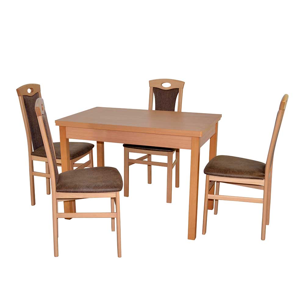 Tischgruppe Haikon inklusive vier Stühle mit hoher Lehne (fünfteilig)
