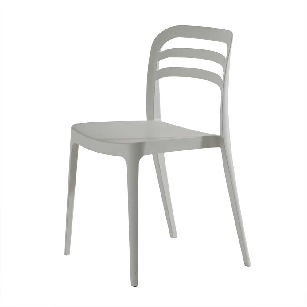 Weiße Kunststoffstühle Haru in modernem Design In- und Outdoor (4er Set)