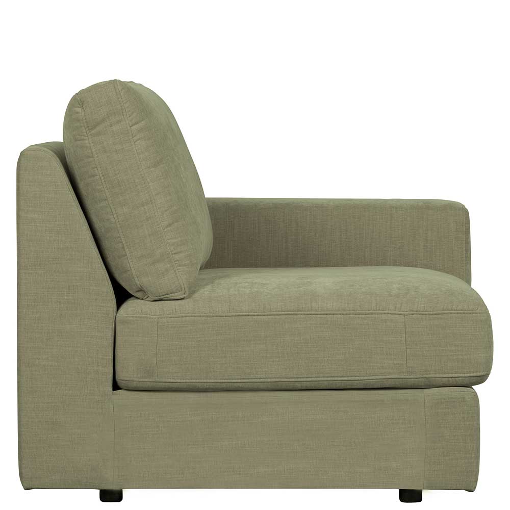 Couch Element mit Armlehne rechts Karyon in Graugrün - Modulsofa