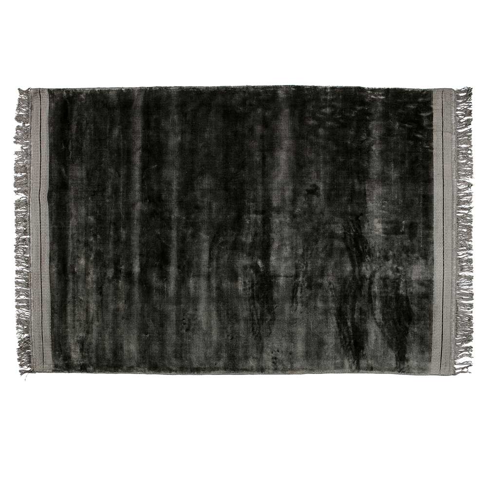 Fransenteppich Palonia in Anthrazit Webstoff 240 cm breit