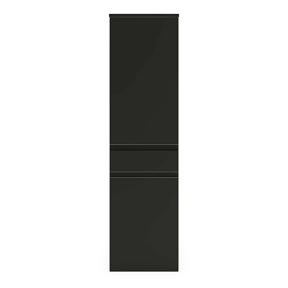 Midischrank schwarz matt Janita in modernem Design mit einer Schublade