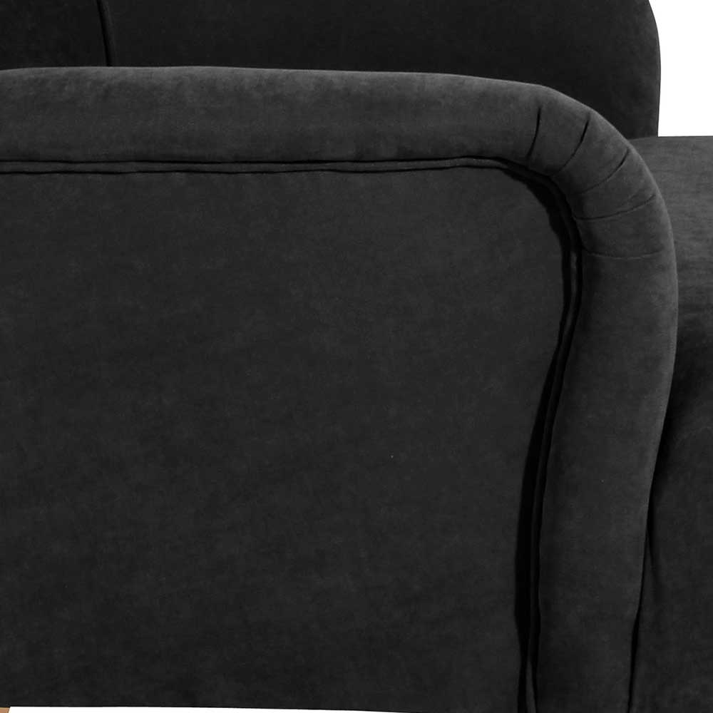 Landhausstil Sessel Silka in Schwarz mit Vierfußgestell aus Holz
