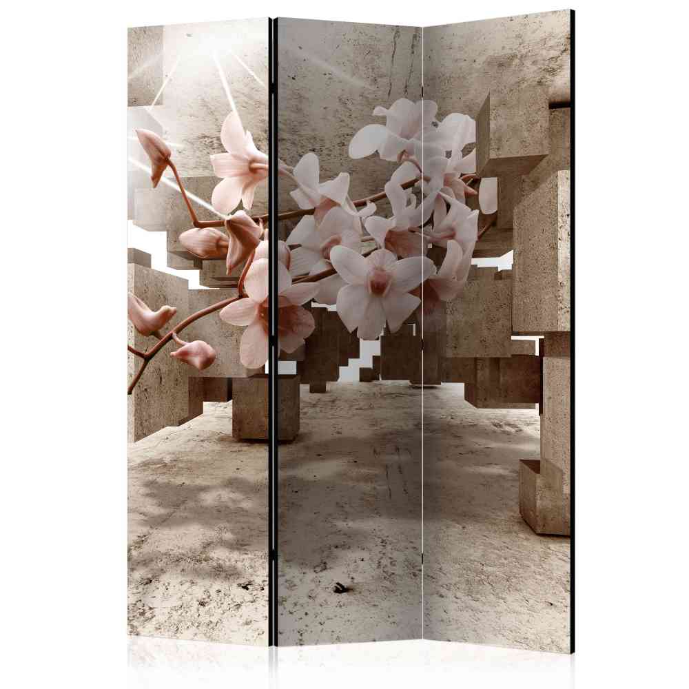 Raumteiler Paravent Trocios mit Blüten 135 cm breit