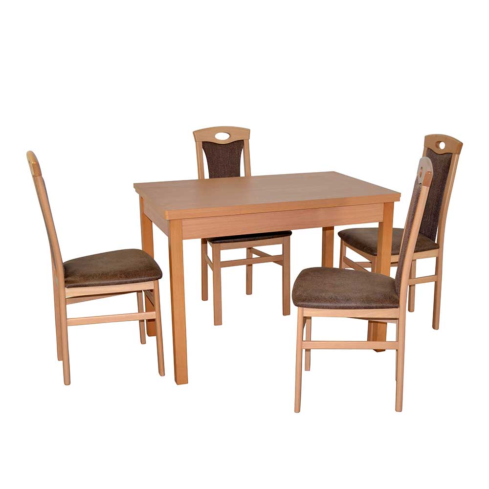 Tischgruppe Haikon inklusive vier Stühle mit hoher Lehne (fünfteilig)