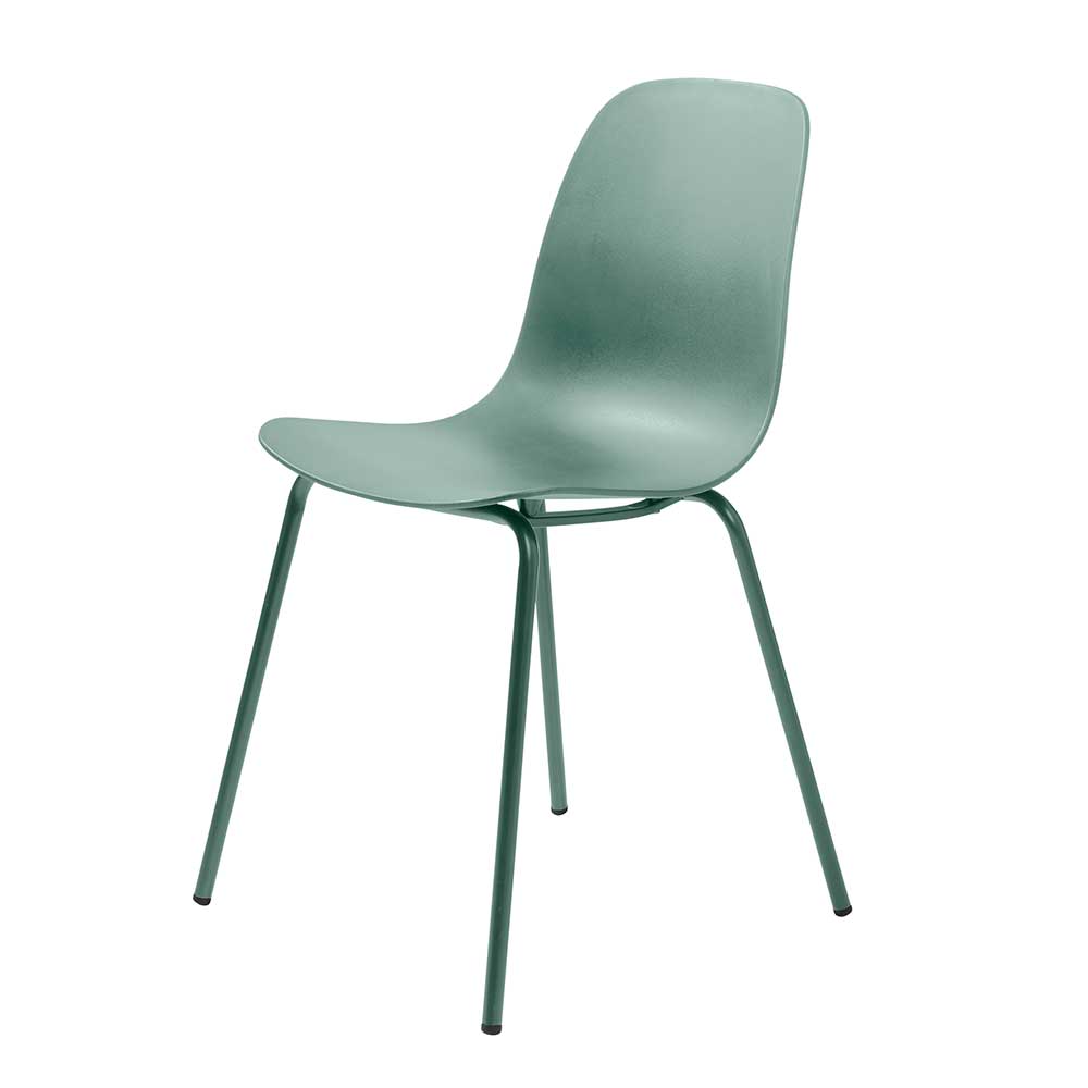 Kunststoff Stühle Jyrasol in Mintgrün mit Metallgestell (4er Set)