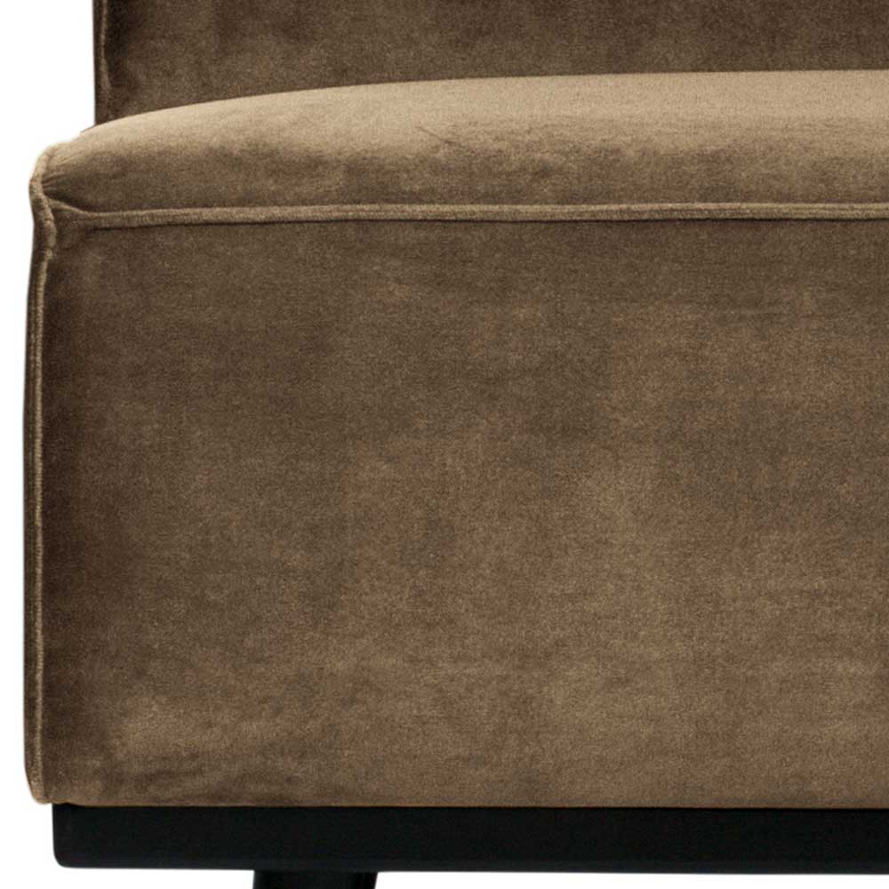 Sofa Element Einsitzer Ucladius in Taupe Samt 79 cm breit