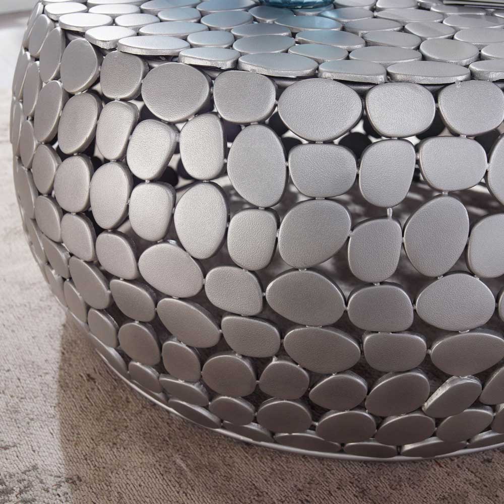 Wohnzimmer Tisch Metall Swiss aus Aluminium in Silberfarben